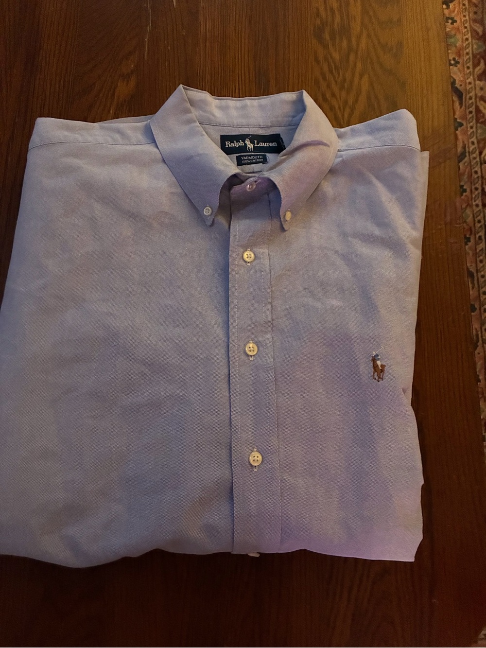Ralph Lauren Men’s Light Blue Oxford Button-Down Shirt with Pony Logo